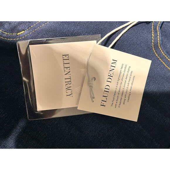 Ellen Tracy Jeans Women's 16W Blue 27" Inseam Fluid Denim Double Button Skinny - Picture 6 of 9